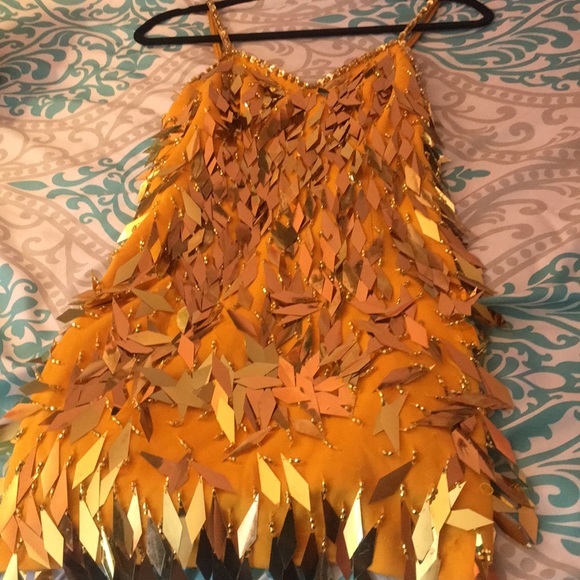 Dresses & Skirts - Yellow and Gold Sequin Glam Dress